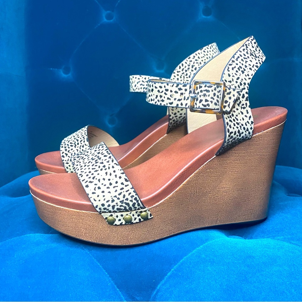 MIA strappy animal print wedges